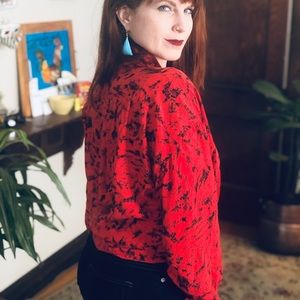 Vintage 80’s Red and Black Blouse